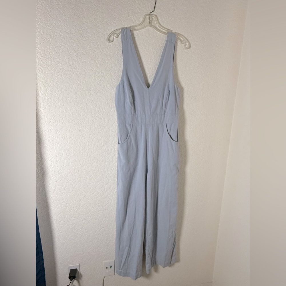 Rolla’s‎ Blue Linen Wide Leg Jumpsuit Size 8. NEW!!